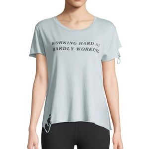 WILDFOX Hardly Working Distressed Crewneck T Sz S